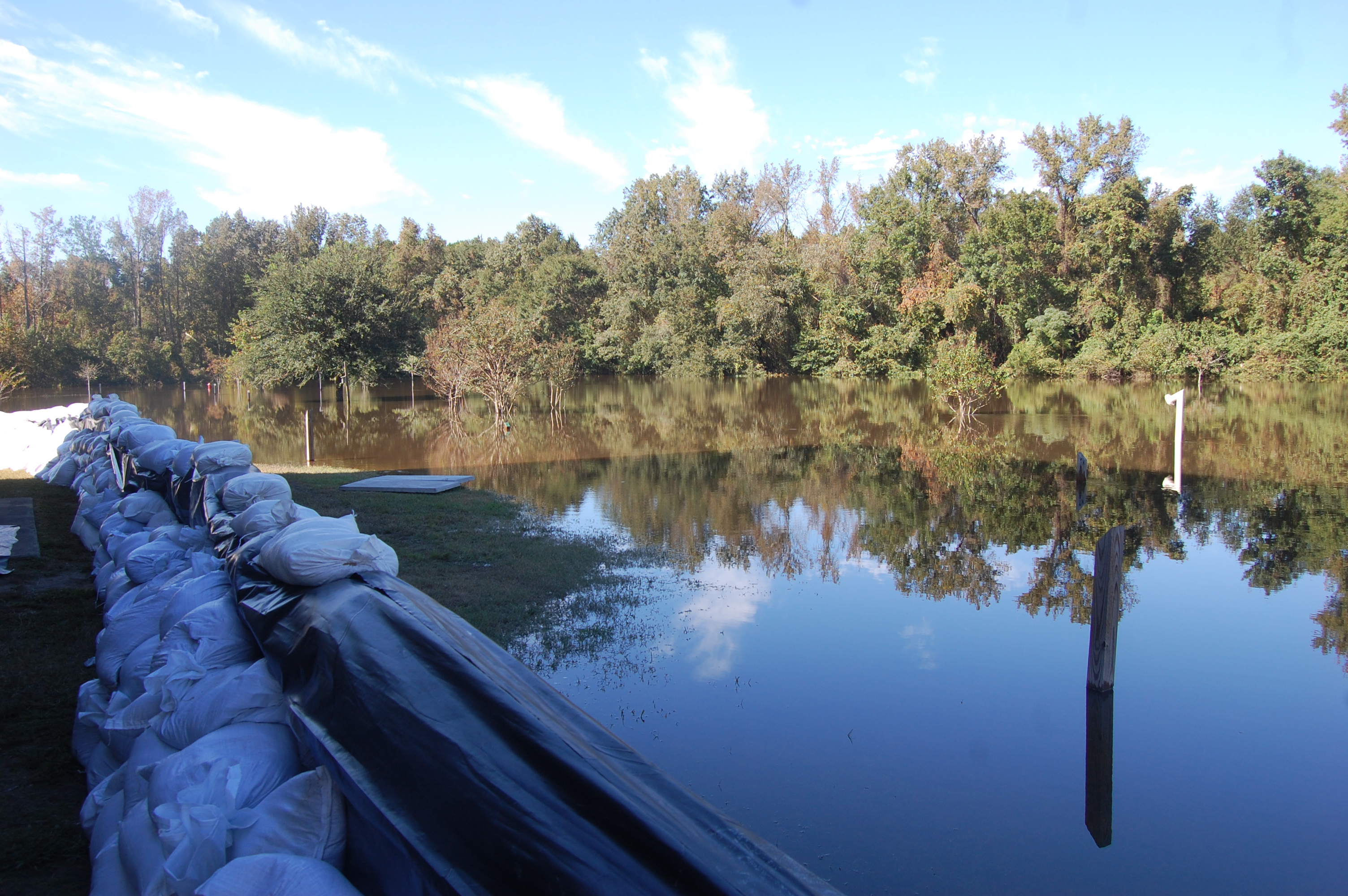 Cypress Glen, Greenville, North Carolina Sandbags to help with Hurricane Matthew flooding